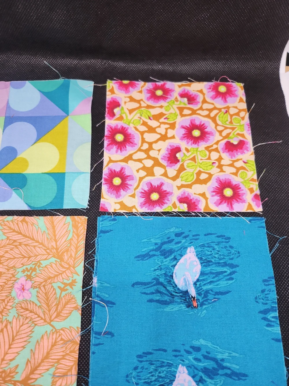Unbranded Turquoise & Pink Fabric Swatch Set for Home Office & Crafts